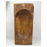 Hand-Carved Rectangular Wood Dough Bowl