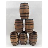 Group Wooden Barrel-Shaped Barware