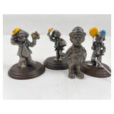 Cast Pewter Clown Figurines w/ Enamel