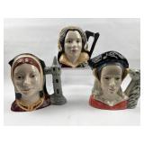 3 Royal Doulton Henry VIII Wives Jugs