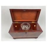 19th C. Mahogany Sarcophagus Tea Caddy