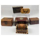 Group of Wood & Metal Boxes