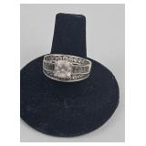 Str. Silver Cubic Zirconia Cluster Ring