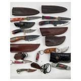 Damascus & Textured Knives w/ Sheaths