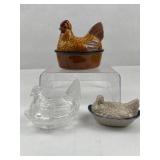 Trio Fenton & Sigma Hen-on-Nest Dishes