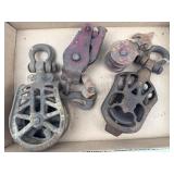 Antique Cast Iron Pulleys & Components