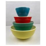 Set 4 Pyrex Primary Color Nesting Bowls