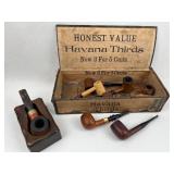 Pipes, Wood Pipe Rest & Havana Box