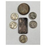 US Silver Coinage & MTB 1986 Silver Bar
