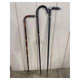 Set 3 Walking Sticks & Str. Bamboo Cane