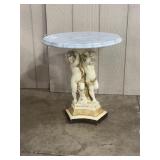 Neoclassical Cherub Table w/ Marble Top
