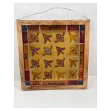 Wood-Framed Stained Glass Proverb Panel