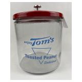 Tom's Toasted Peanut Glass Counter Jar