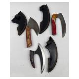 3 Damascus & Carbon Steel Edged Tools