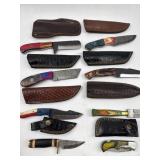 Damascus Steel & File Knives w/ Sheaths
