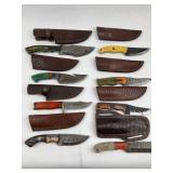 Damascus Steel Knives & Leather Sheaths