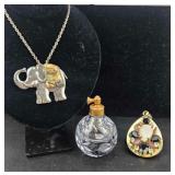 Abalone Necklace, Scent Bottle, Pendant