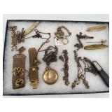 Elgin Watch w/ Victorian Fobs & Knives