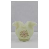 Fenton Pink Blossoms Custard Glass Vase