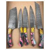 Set Damascus Steel Kitchen Knives