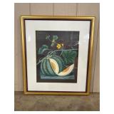 Botanical Print, Melon, Vine & Flowers