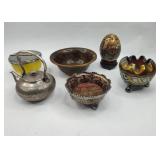 Set Art Glass & Asian Style Objects