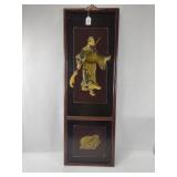 Chinese Wood Panel w/ Ceramic Figures