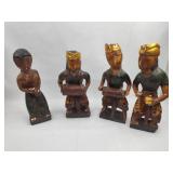 Balinese Carved Wood Musician Figures