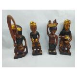 Indonesian Gilt Painted Wood Figures