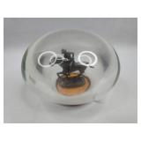 Pony Express Glass Paperweight Figurine