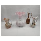Art & Cased Glass Vases & Pitchers