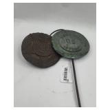 Pair Kenton Ohio Bronze WWI Markers