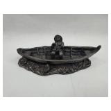 Fisherman & Rowboat Metal Sculpture