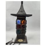 Nader Slab Glass & Metal Pagoda Lamp