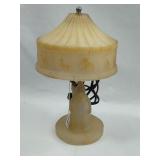 Glass Circus Lamp w/ Clown & Carousel
