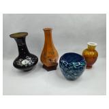 Set of Vases & Art Glass