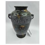Archaic Style Gilt Splash Bronze Vase