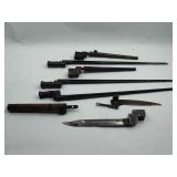 Assorted Military Bayonets & Barrel