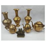 Assorted Etched & Cast Brass Wares