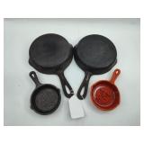 Set 4 Wagner & Lodge Iron Skillets
