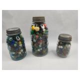 Set 3 Mason Jars w/ Marbles