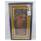 Art Nouveau Copper Repousse Luna Plaque