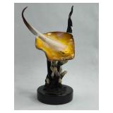 SPI Gallery Enam. Brass Stingray Sculp
