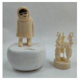 Two Carved Norwegian Bone Figurines