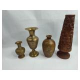 Indian Brass, Ceramic & Wood Vessels