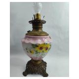 Gone w/ Wind Glass & Metal Parlor Lamp