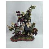 Chinese Carved Hardstone Grapes w/Base