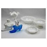 Milk & Decorative Glass Ornament Set