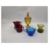 American Glassware Set & Compote