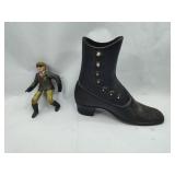 Pair Cast Iron Figures: Boot & Harley